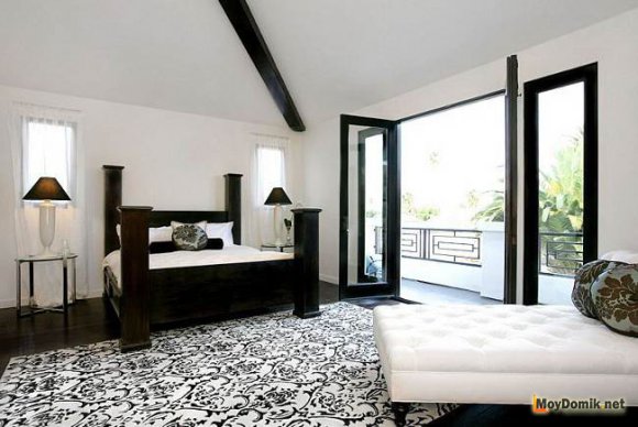 Черно-белая спальня Черно-белая спальня