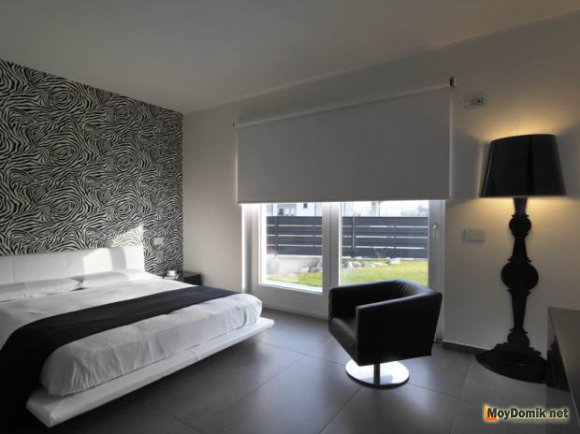 Бело-черный в интерьере спальни Бело-черный в интерьере спальни