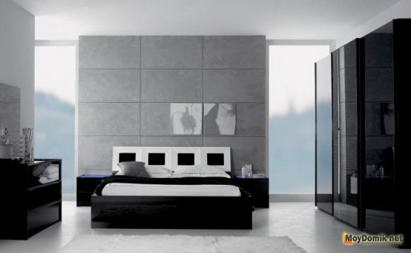 Спальня в черно-белых цветах Спальня в черно-белых цветах