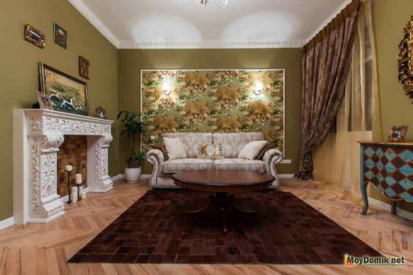 Имитация камина в гостиной комнате Имитация камина в гостиной комнате