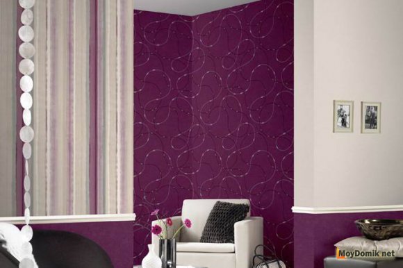 Сочетание обоев в продолговатой комате Сочетание обоев в продолговатой комате