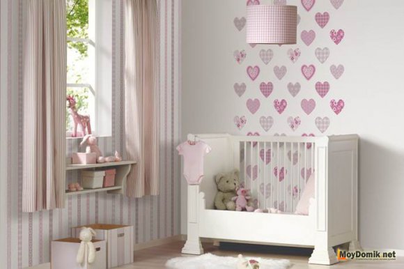 Комбинирование обоев в детской комнате Комбинирование обоев в детской комнате