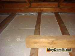 Утепление чердачного перекрытия пенопластом Утепление чердачного перекрытия пенопластом