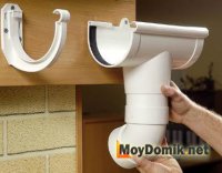 Монтаж колена водосточной трубы