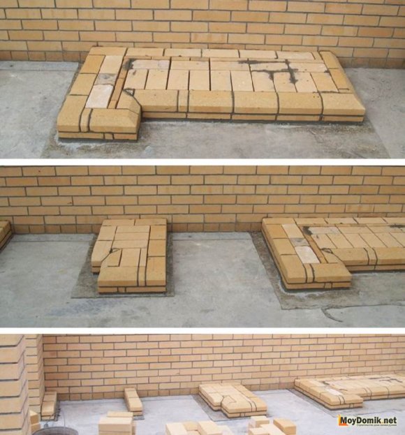 Кладка барбекю - порядовка - первый и второй ряд Кладка барбекю - порядовка - первый и второй ряд