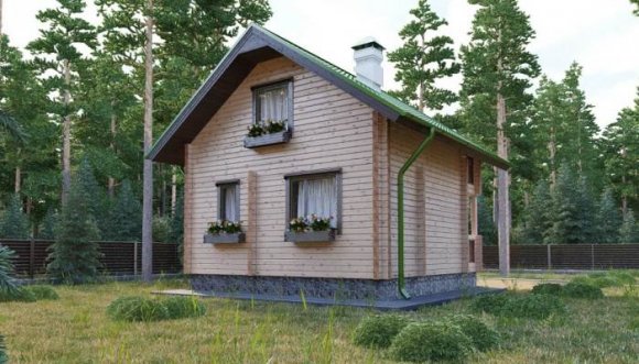 Проект небольшого деревянного дома с мансардой - 4 Проект небольшого деревянного дома с мансардой - 4