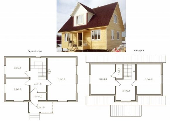 Проект деревянного дома с мансардой - 10 Проект деревянного дома с мансардой - 10