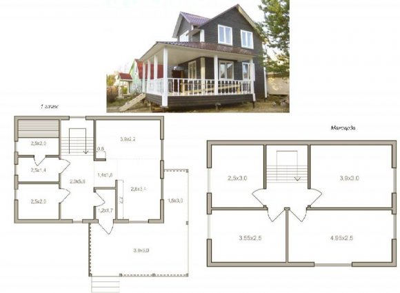 Проект деревянного дома с мансардой - 11 Проект деревянного дома с мансардой - 11