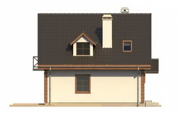 Проект дома с мансардой и гаражом - фасад 3