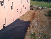 Устройство гидрозамка отмостки - геотекстиль Устройство гидрозамка отмостки - геотекстиль