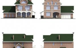 Проект трехэтажного кирпичного дома - фасады Проект трехэтажного кирпичного дома - фасады