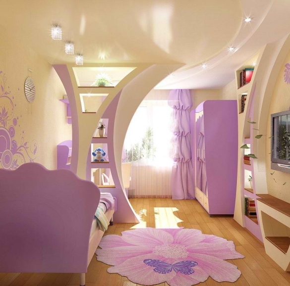 Перегородки для зонирования пространства в комнате для школьницы Перегородки для зонирования пространства в комнате для школьницы