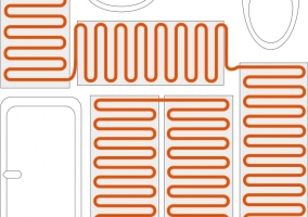 Схема укладки кабельного теплого пола в ванной Схема укладки кабельного теплого пола в ванной