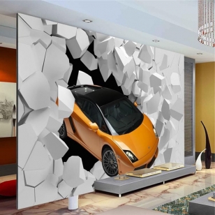 3D фото обои на стену - спортивный автомобиль 3D фото обои на стену - спортивный автомобиль