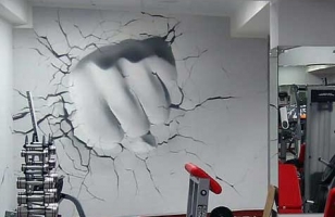 Креативные 3д фотообои для стен - отпечаток кулака Креативные 3д фотообои для стен - отпечаток кулака