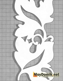 Эскиз наличников на окна - орнамент из плетущихся листочков-2 Эскиз наличников на окна - орнамент из плетущихся листочков-2