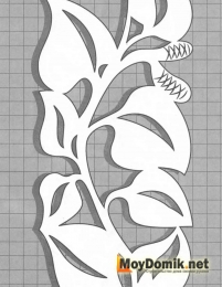 Эскиз наличников на окна - орнамент из плетущихся листочков (левая) Эскиз наличников на окна - орнамент из плетущихся листочков (левая)