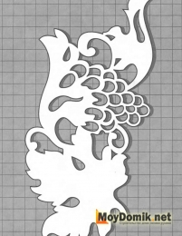 Эскиз наличников на окна - орнамент с виноградом Эскиз наличников на окна - орнамент с виноградом