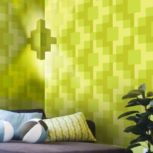 Стандартные 3д обои (рулонные) с зеленым орнаментом Стандартные 3д обои (рулонные) с зеленым орнаментом