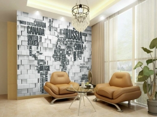 Объемные фотообои на стену - креативная карта Объемные фотообои на стену - креативная карта