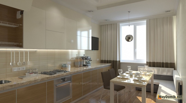Красивый дизайн интерьера кухни с окном в новостройке Красивый дизайн интерьера кухни с окном в новостройке