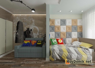 Дизайн детской комнаты в современном стиле - зона отдыха и гардероб Дизайн детской комнаты в современном стиле - зона отдыха и гардероб