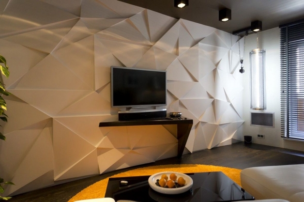 3Д панели в интерьере современной гостинной 3Д панели в интерьере современной гостинной