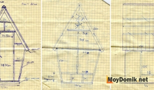 Чертеж, эскиз самодельного туалета-домика для сада Чертеж, эскиз самодельного туалета-домика для сада